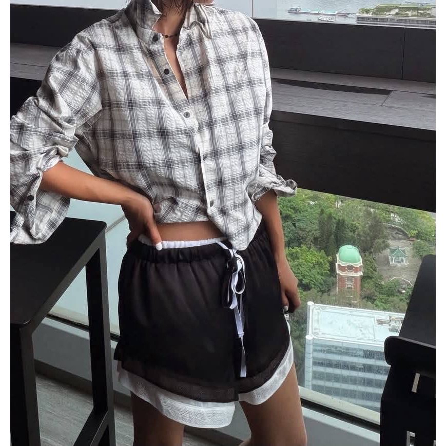 스타일리시한 체크 셔츠, 편안한 캐주얼 룩 완성